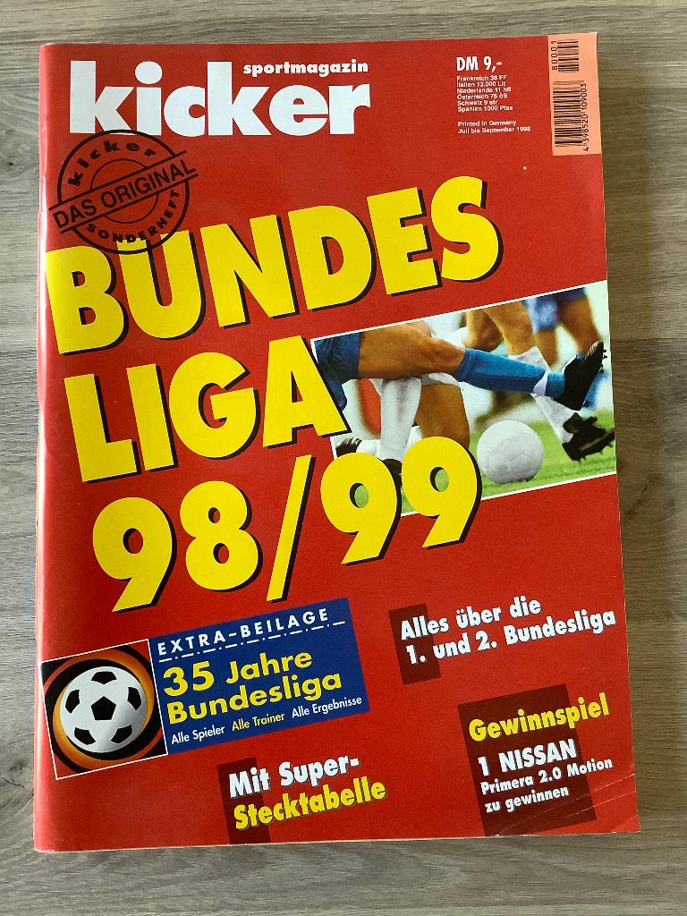 Kicker Sportmagazine - Bundesliga 1998-1999 + extra bijlage, Ophalen of Verzenden, Zo goed als nieuw, Boek of Tijdschrift