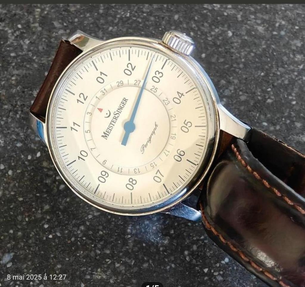 Montre MeisterSinger Perigraph Ivoire, Enlèvement, Acier