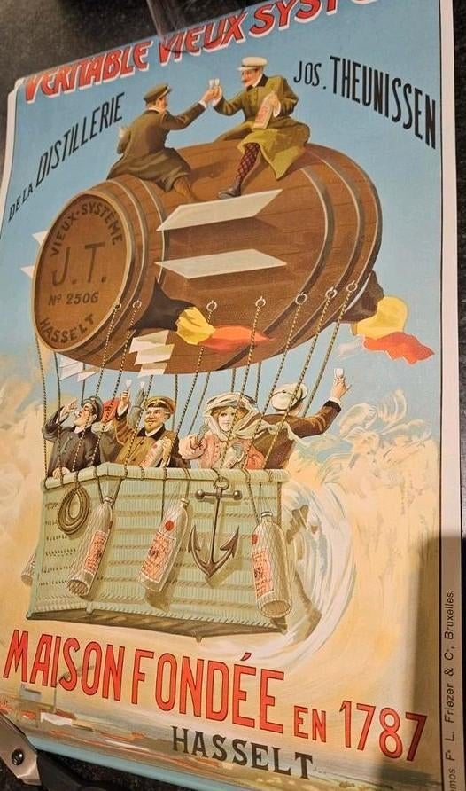 Affiche publicitaire ancienne Hasselt, Enlèvement ou Envoi
