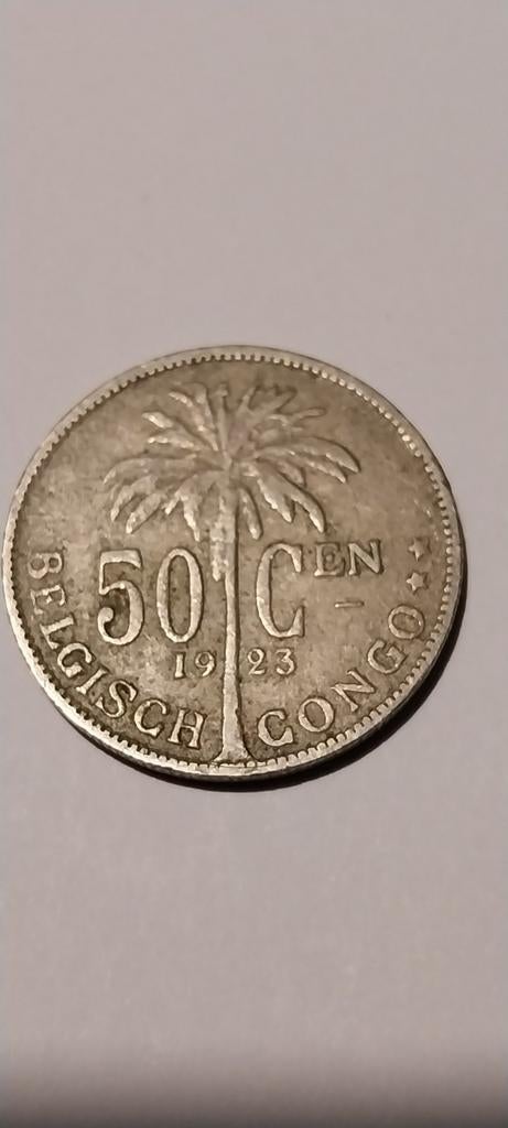 Congo belge 50 cent 1923, Envoi, Métal, Monnaie en vrac