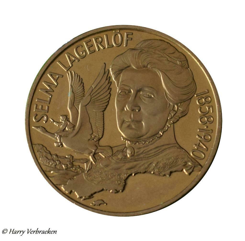 Penning Zweden 5 euro 1996 Selma Lagerlöf,, Verzenden, Overige landen, Losse munt
