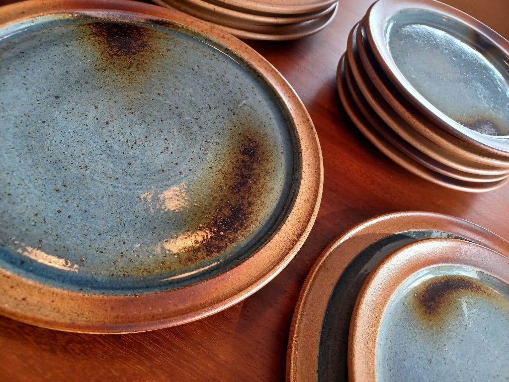 Assiettes vintage grès émaillé vaisselle, Enlèvement