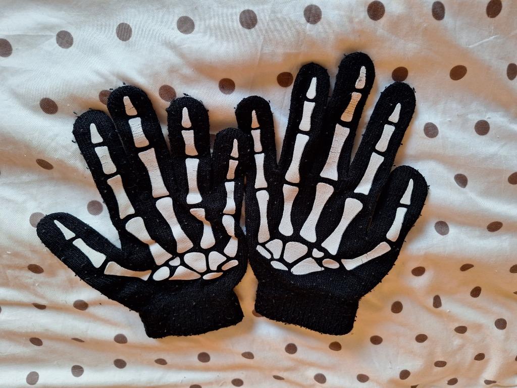 Skeleton handschoen , glow in the dark, Ophalen of Verzenden, Zo goed als nieuw, Jongen of Meisje
