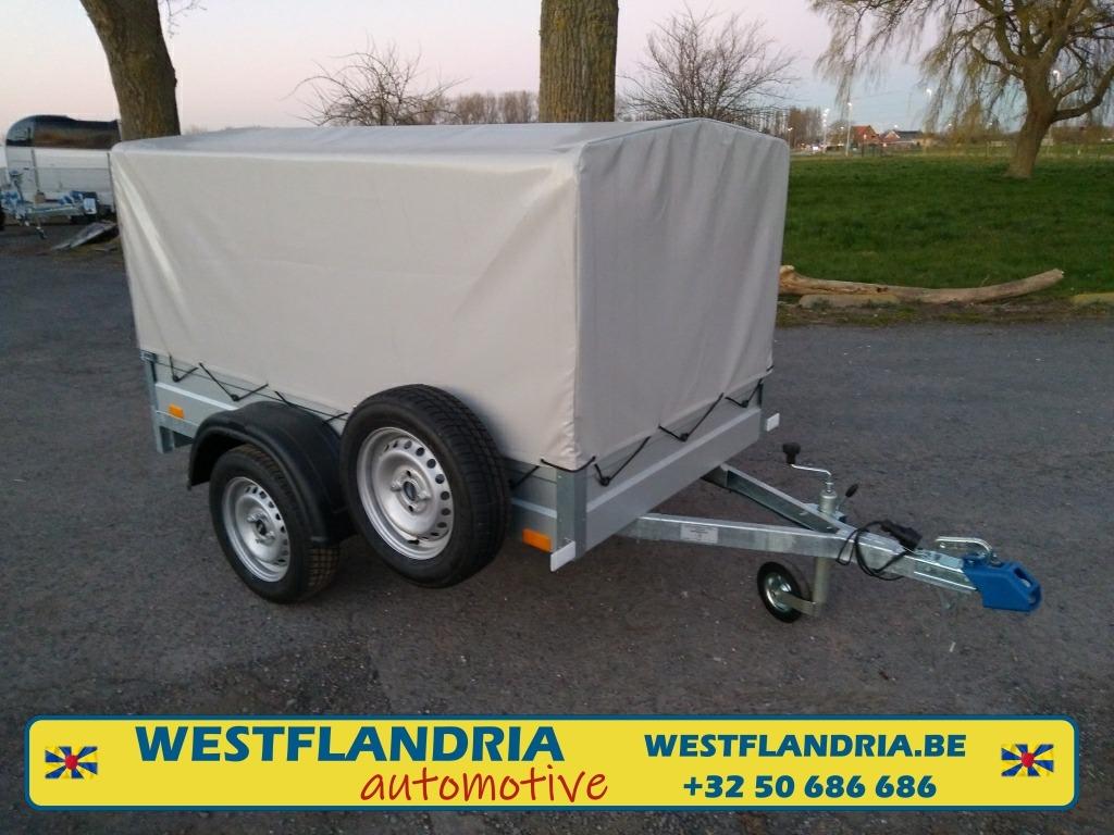 Bagagewagen 750 kg met huif, reservewiel en LED lichten, Auto's, Bedrijf, Te koop, Fiat