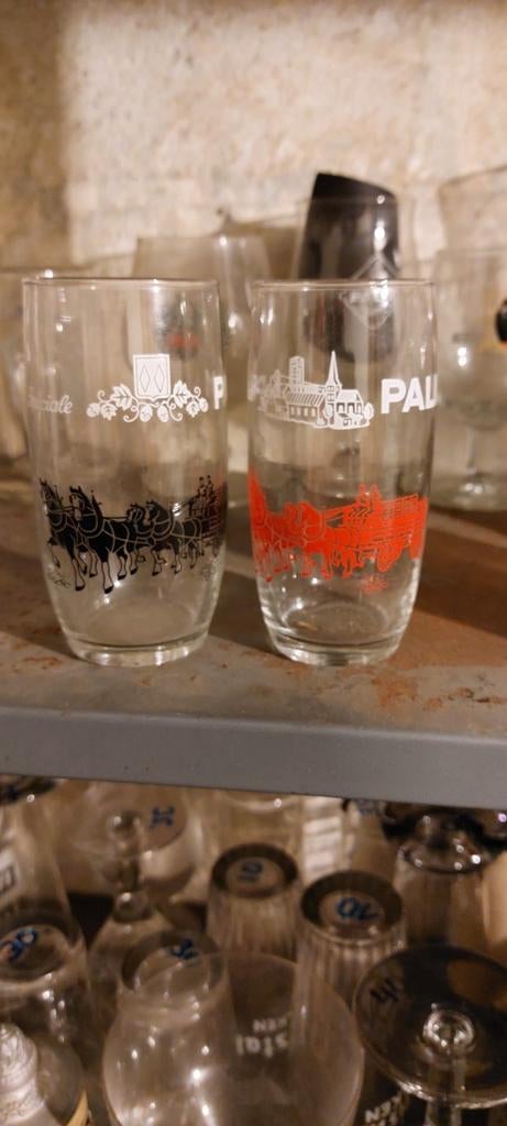 2 water / limonade glaasjes  PALM, Verzamelen, Biermerken, Ophalen of Verzenden, Palm