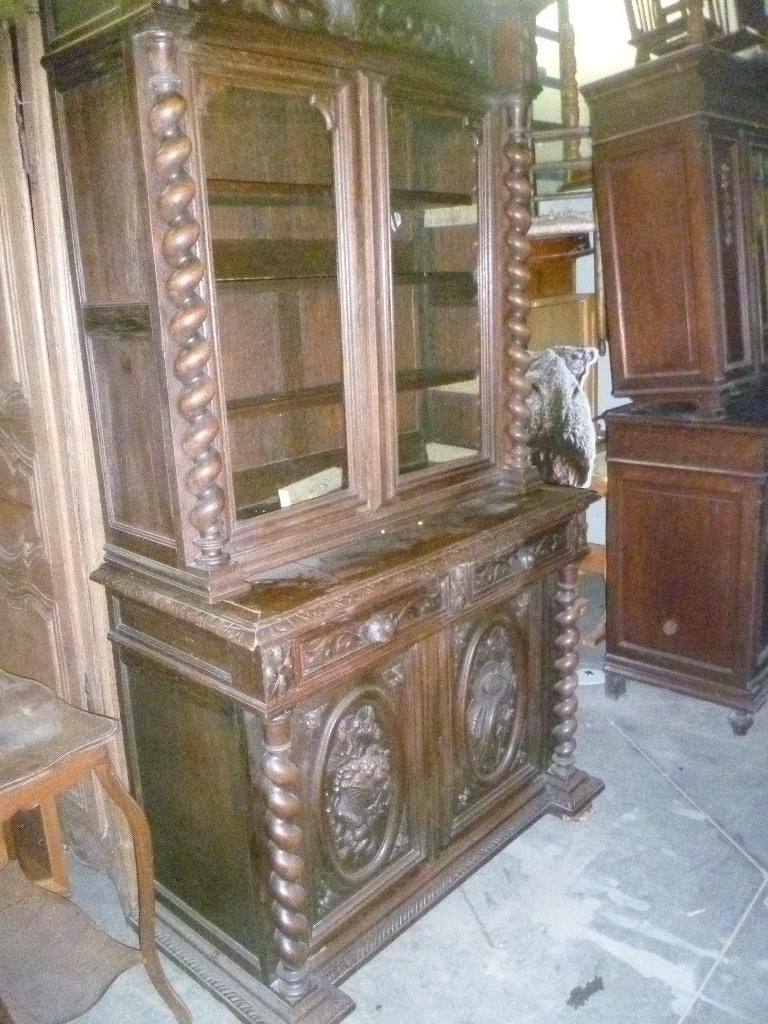 ANTIEKE JACHT VITRIENE KAST, Ophalen