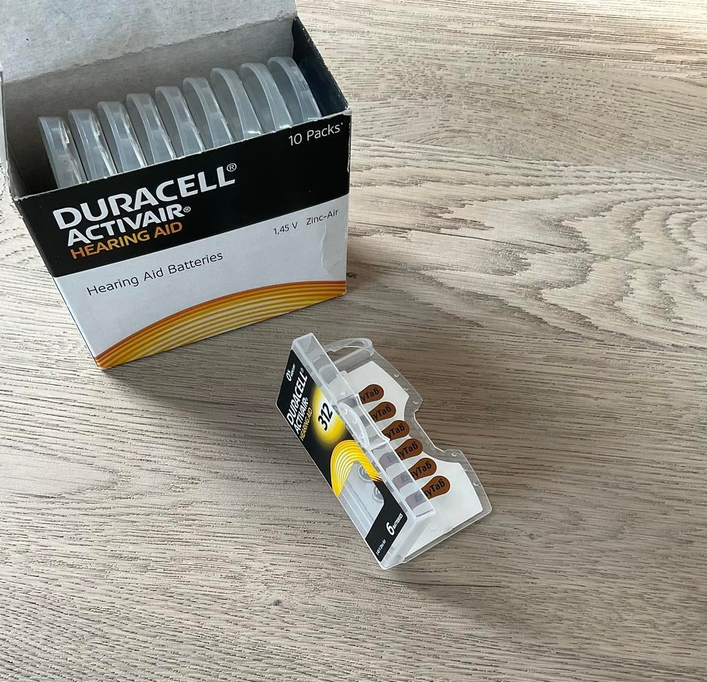 Duracell 312 activair bat hoortoestellen aantal 60 stuks, Ophalen, Nieuw
