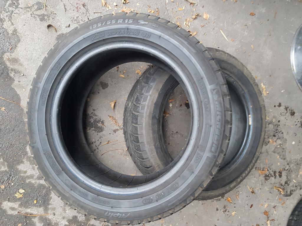 Pneu hiver michelin alpin 195 55 15 85T, Ophalen, Gebruikt, 15 inch, Winterbanden