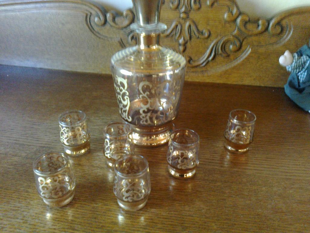 Karaf en snapglaasjes (6), Antiquités & Art, Antiquités | Verre & Cristal, Enlèvement