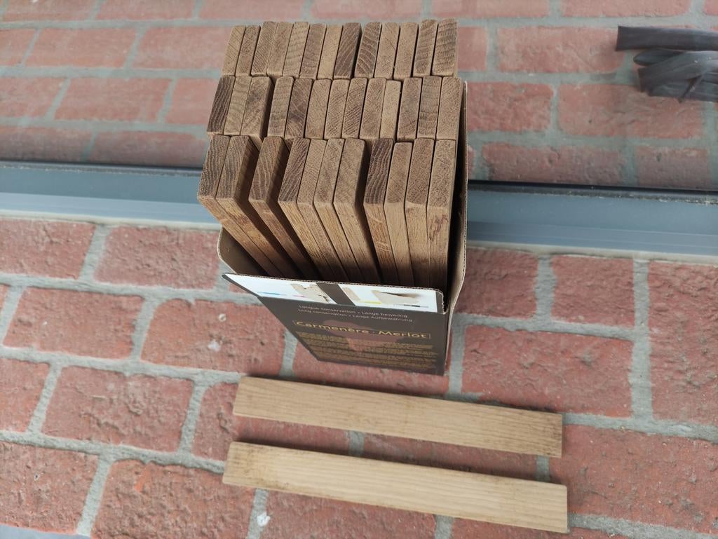 Eiken latjes 44x12x370 mm (39 stuks), Ophalen, Planken, Nieuw, Hardhout