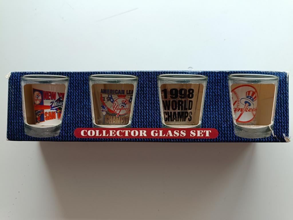 Yankees Collector glass set, Sport en Fitness, Honkbal en Softbal, Verzenden, Zo goed als nieuw