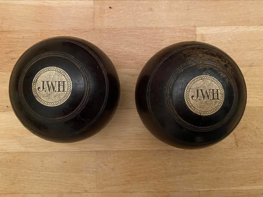Jeu de boules anglaises Boulingrin en bois, Antiquités & Art, Antiquités | Jouets