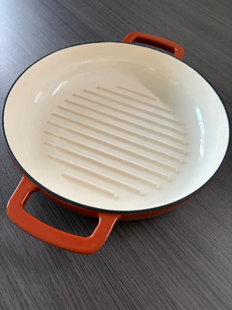 Grillpan Gietijzer Geëmailleerd, Huis en Inrichting, Keuken | Potten en Pannen, Ophalen, Gietijzer, Nieuw, Keramische plaat