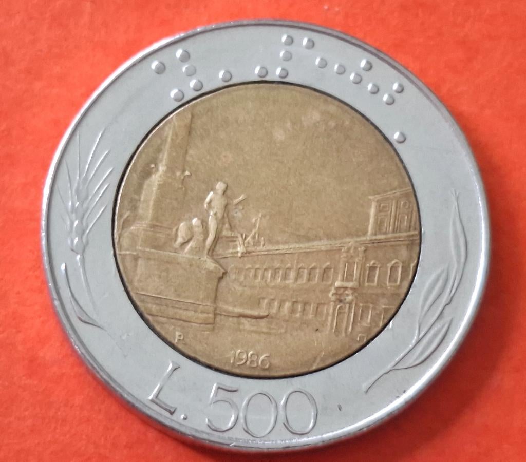 Italiaanse munt - 500 lire - 1986, Verzenden, Italië, Losse munt