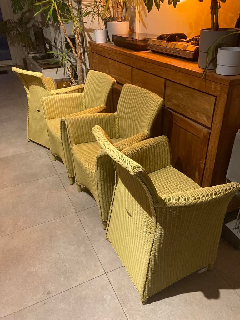 Lot de 4 chaises d'extérieur en osier Vincent Cheppard, Enlèvement, Comme neuf