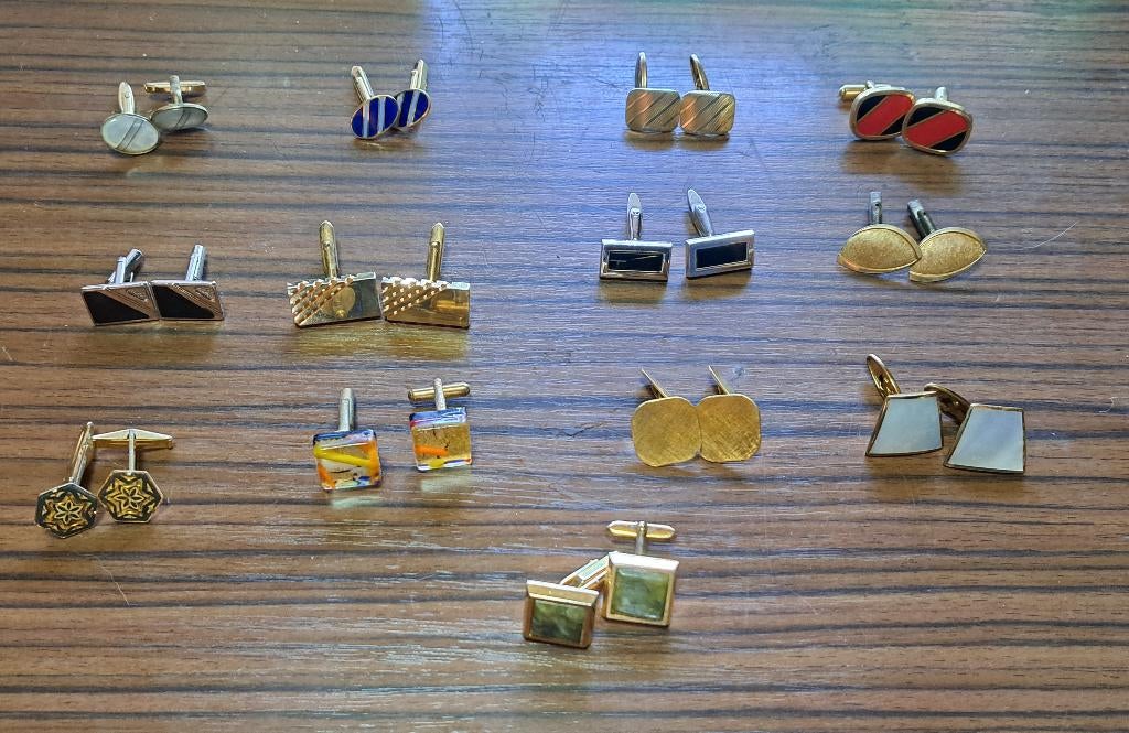 lot van 13 paar manchetknopen, Ophalen of Verzenden, Gebruikt