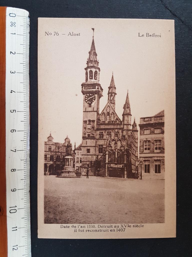 Aalst Alost Kleine Erekaart Carte d'Honneur Liège Ecole, Verzamelen, Verzenden, 1920 tot 1940, Ongelopen, Oost-Vlaanderen