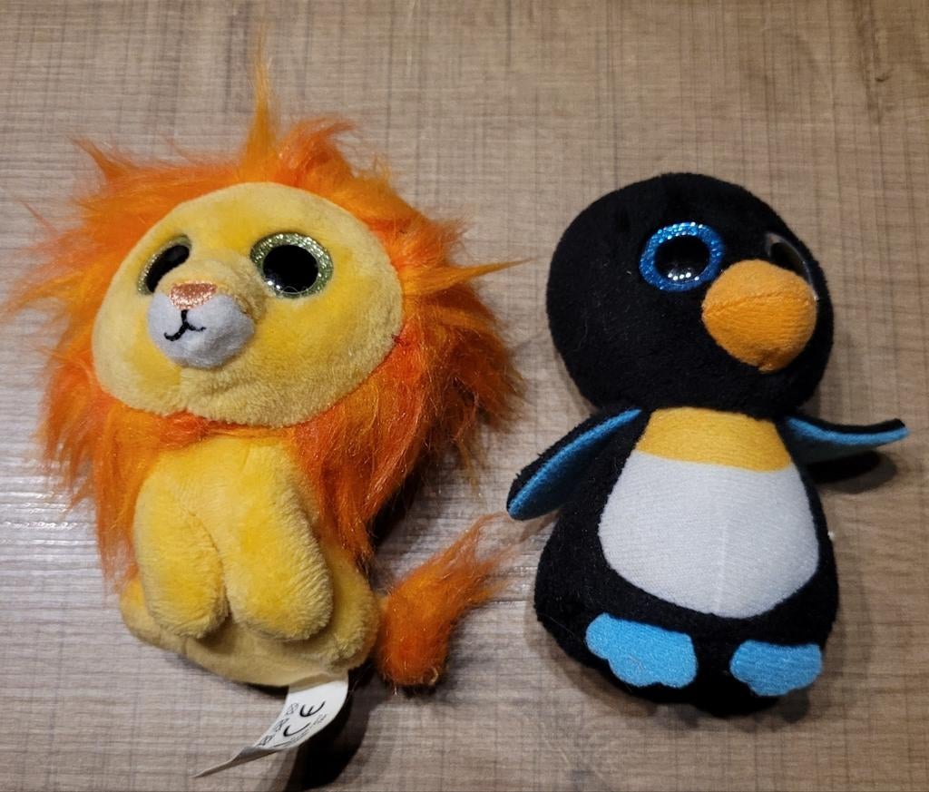 2 mini-poppetjes: leeuw en pinguïn (TY), Enlèvement ou Envoi, Comme neuf
