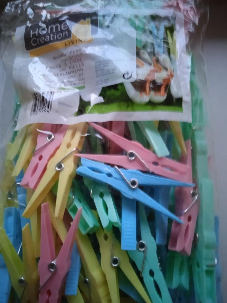 Sachet de pinces à linge, plastique, neuf, 100 pièces, Enlèvement ou Envoi