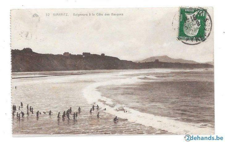 Biarritz baigneurs à la côte des basques  1923, Ophalen of Verzenden