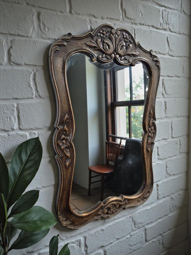 miroir/miroir mural vintage en bois massif, Enlèvement ou Envoi