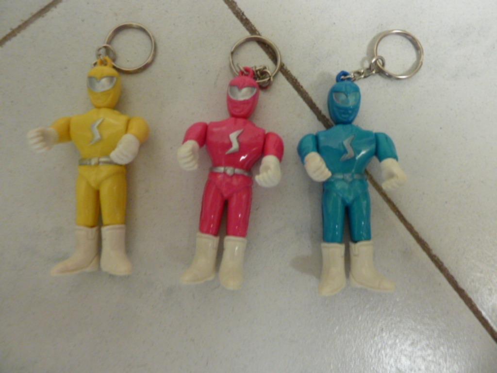 3 porte-clés BIOMAN - Vintage 1987, Collections, Enlèvement, Comme neuf, Peluche ou Figurine