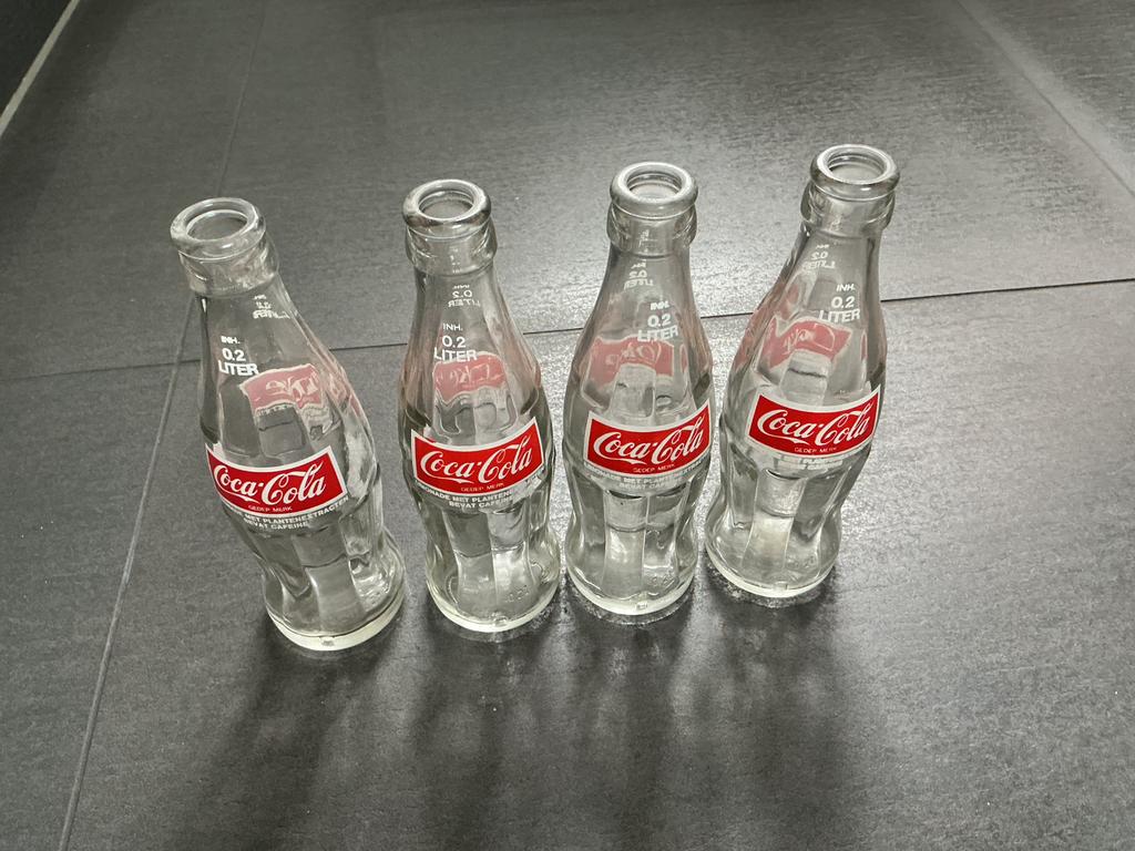 4 glazen flesjes Coca-Cola, Ophalen of Verzenden, Gebruikt
