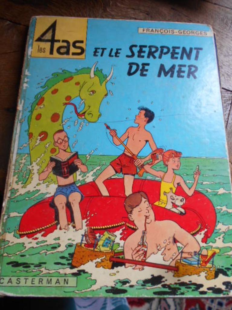 1964, Casterman, les 4 as et le serpent de mer, Livres, Enlèvement ou Envoi, Une BD, Utilisé, Francois georges