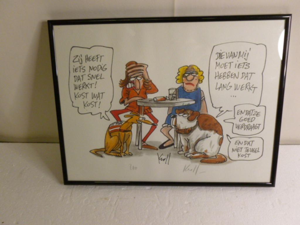 Toffe karikatuur van Pierre Kroll,gesigneerd., Antiquités & Art, Art | Dessins & Photographie, Enlèvement ou Envoi