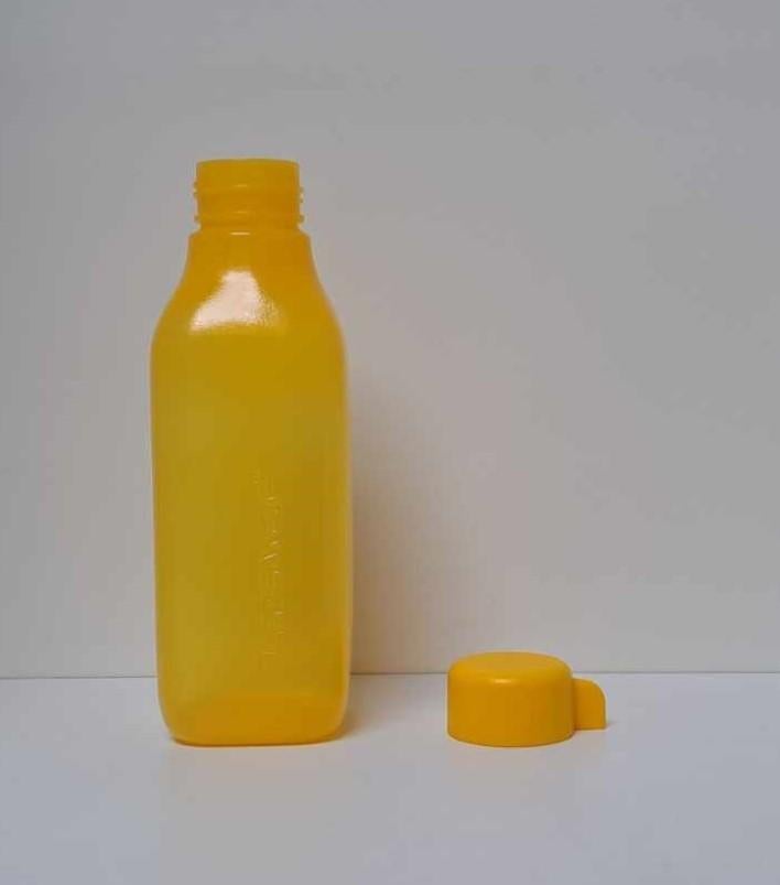 Tupperware™ « Bouteille Eco carré » 500 ml - jaune fonçé, Envoi, Neuf, Jaune, Récipient ou Bol