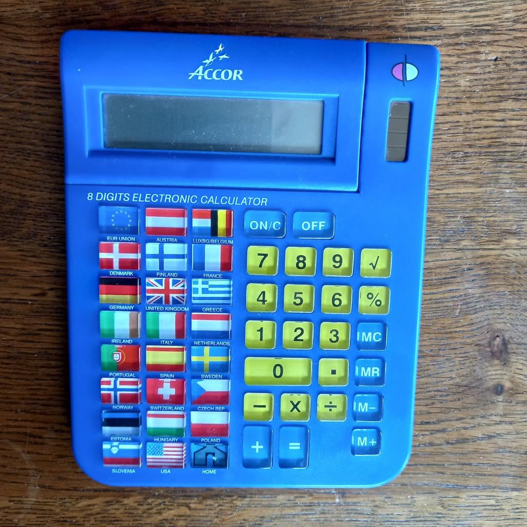 vintage digits electronic calculator voor wissel koersen, Verzenden, Gebruikt