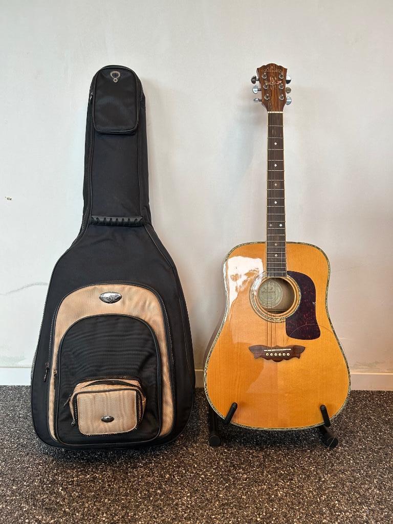 Washburn wd42s akoestische gitaar complete set, Muziek en Instrumenten, Ophalen, Zo goed als nieuw, Klassieke of Spaanse gitaar