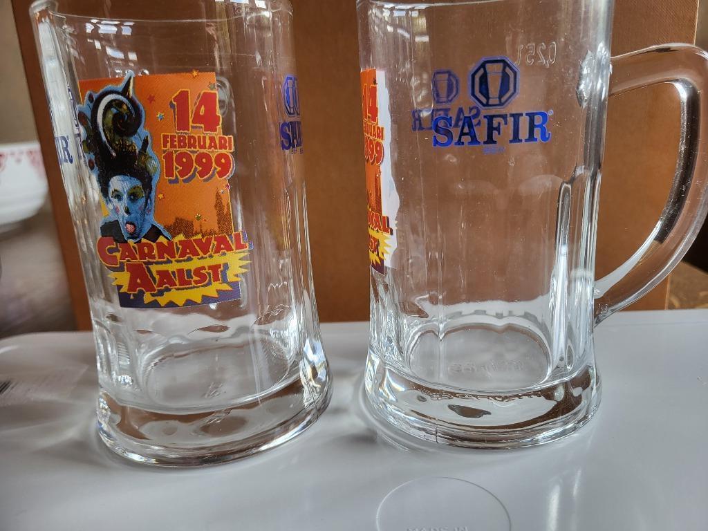 2 bierglazen Aalst Carnaval 1999, Ophalen of Verzenden