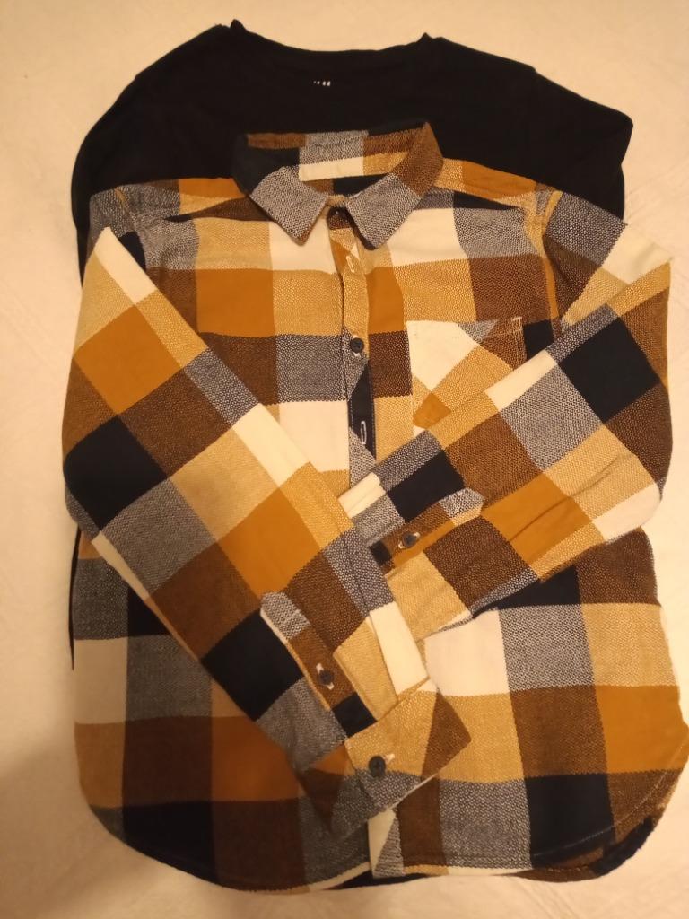 chemise à carreaux et t shirt garçon 8 ans, Enlèvement ou Envoi, Garçon, Ensemble