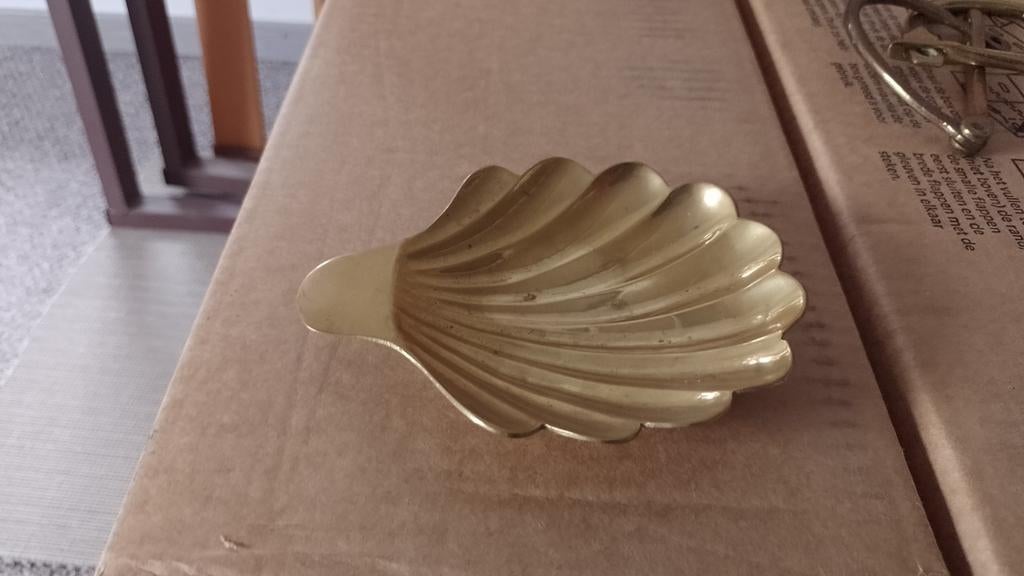Vide poche coquillage en bronze doré, Antiquités & Art, Bronze