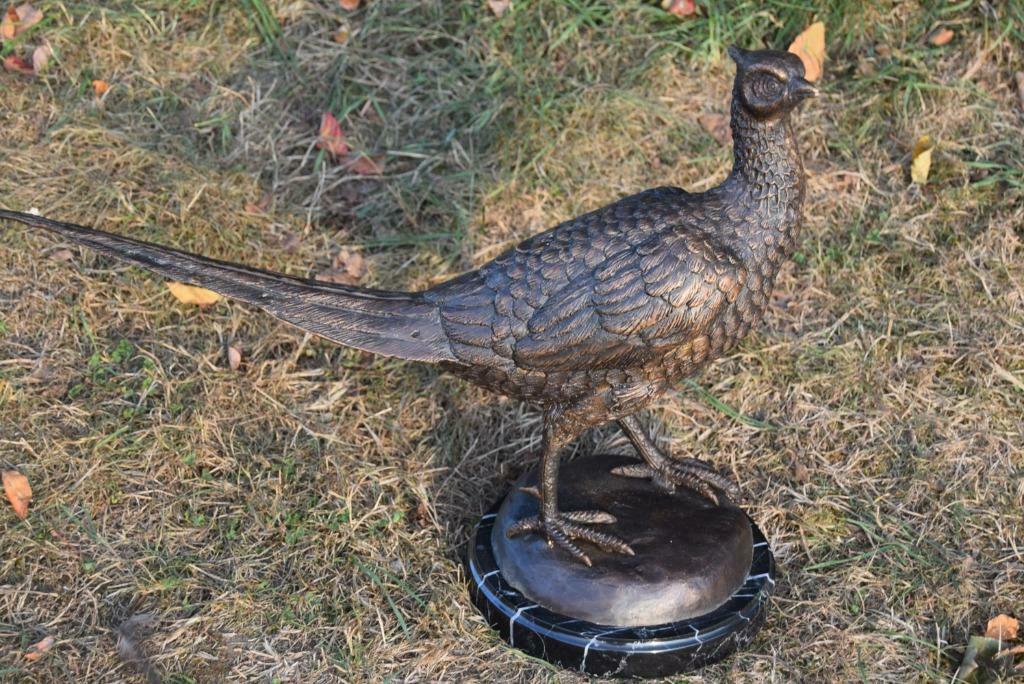 Grand faisan en bronze sur socle en marbre, Antiquités & Art, Antiquités | Bronze & Cuivre, Bronze, Enlèvement ou Envoi