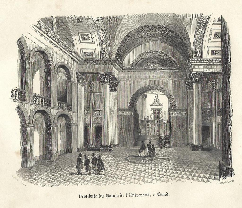 1853 - Gent - vestibule van de RUG, Antiquités & Art, Envoi