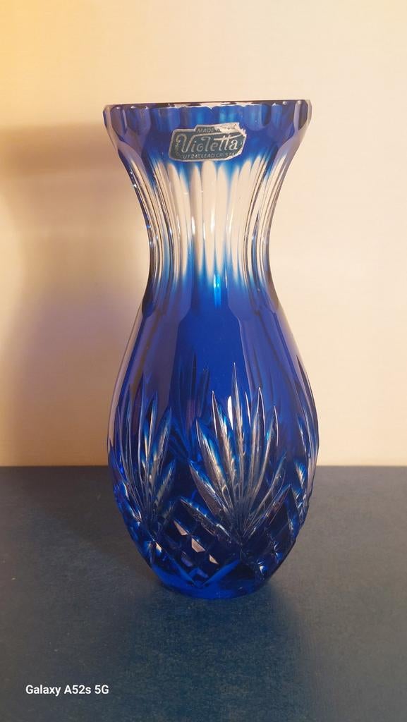 Kobalt blauw vaasje, VIOLETTA., Antiek en Kunst, Ophalen of Verzenden
