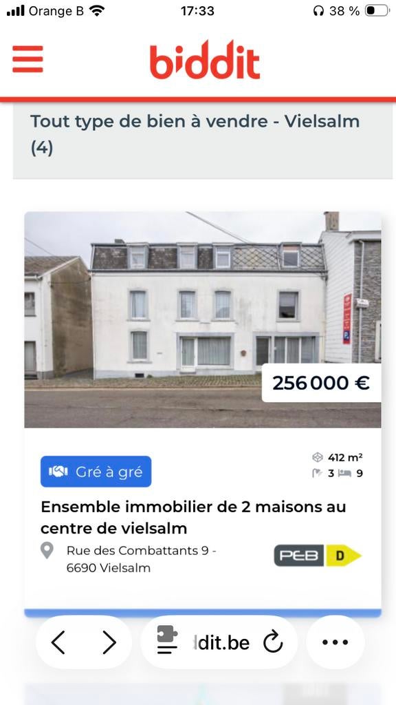 Maison a vendre Vielsalm, Maison de coin, Vielsalm, Province de Luxembourg