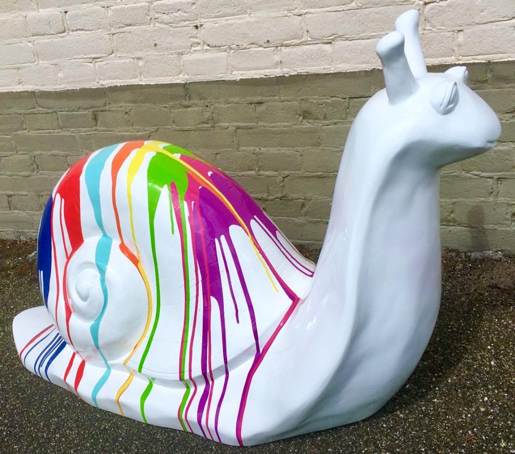 slak XL nijlpaard-tuin beeld, Ophalen of Verzenden, Nieuw, Kunststof, Dierenbeeld