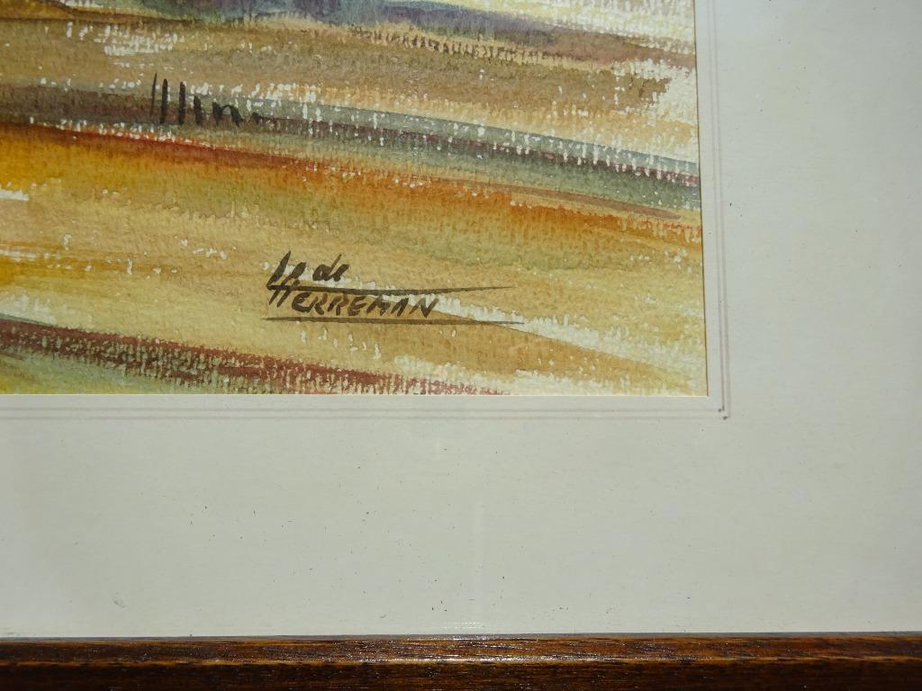 Lode Herreman, aquarel, 36 x 27 cm, Zon en Zee, Enlèvement ou Envoi