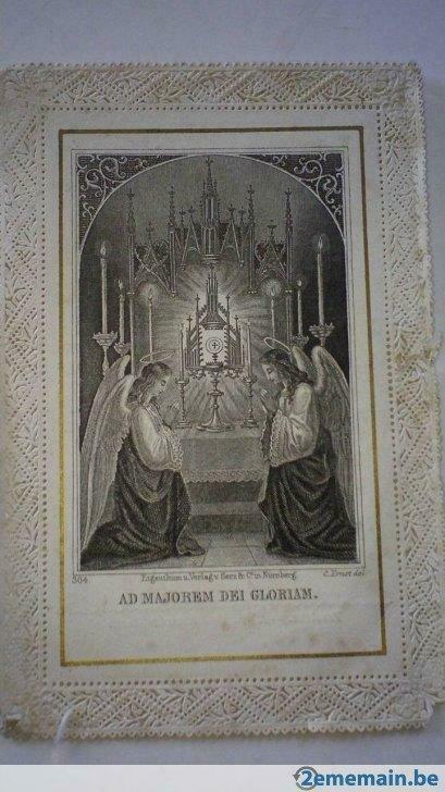 Carte communion 1885, Antiquités & Art, Enlèvement ou Envoi