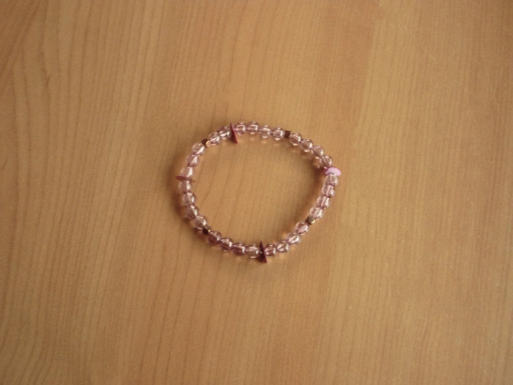 Paars roze kralen armband met halfedelstenen, Enlèvement ou Envoi, Élastique