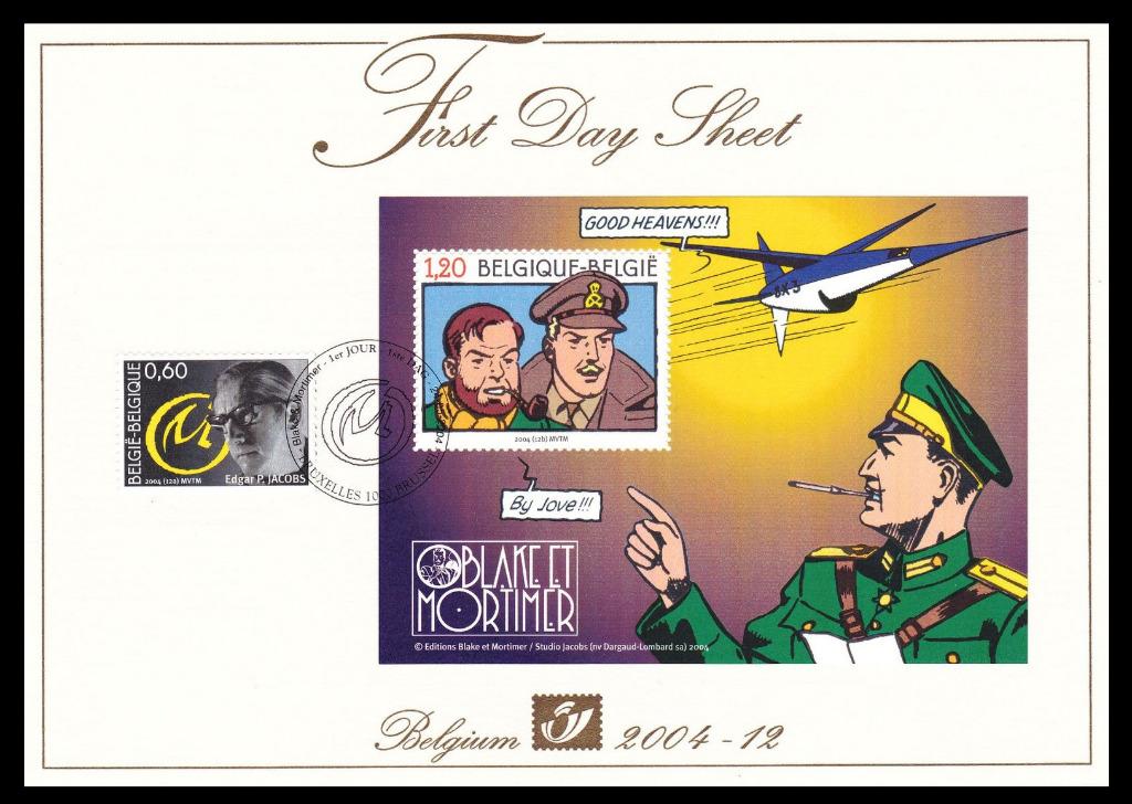 First Day Sheet Blake & Mortimer (Stripboek - Jacobs), Verzenden, 1e dag stempel