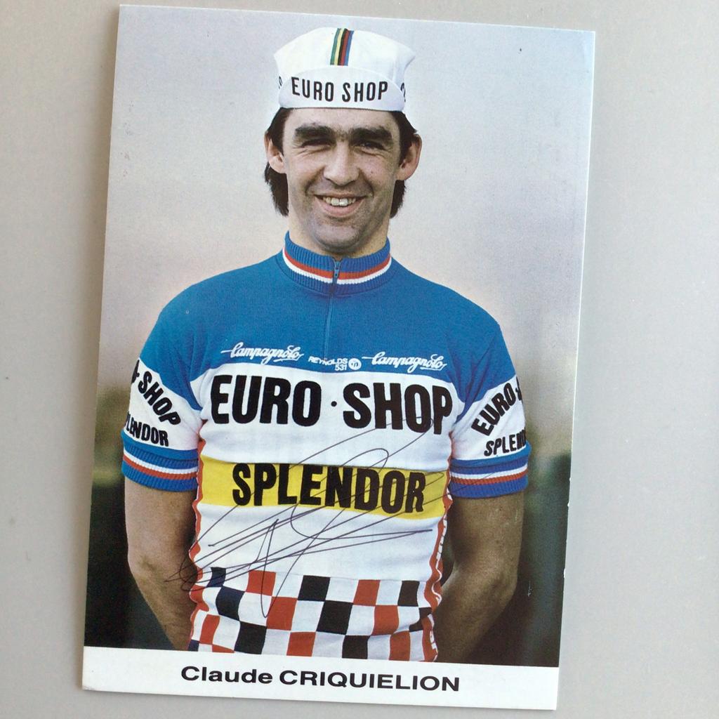 Wielerkaart 1983 team splendor claude criquielion signe, Envoi