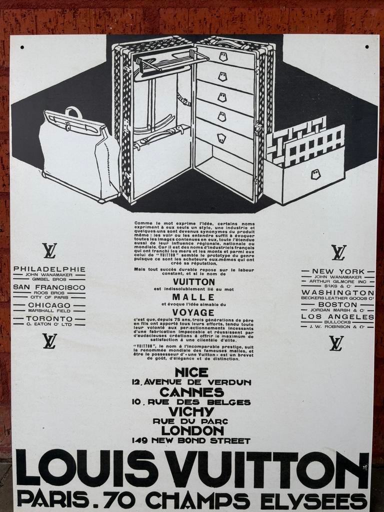 Louis Vuiton - Reclame - Aluminium Jaren '30, Antiek en Kunst, Ophalen of Verzenden
