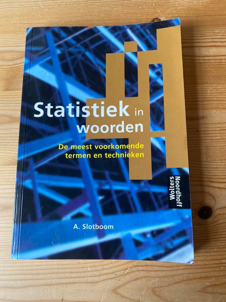 A. Slotboom - Statistiek in woorden, Hoger Onderwijs, A. Slotboom, Ophalen, Gelezen
