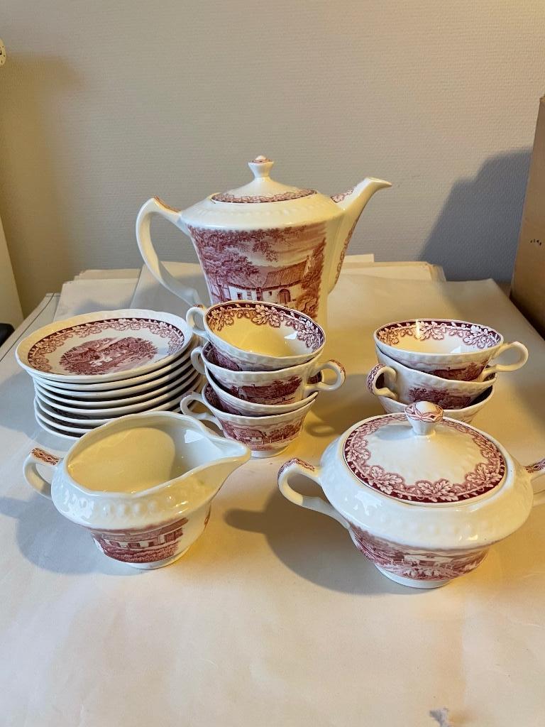 Koffieservies boerenhoeve rood, Enlèvement