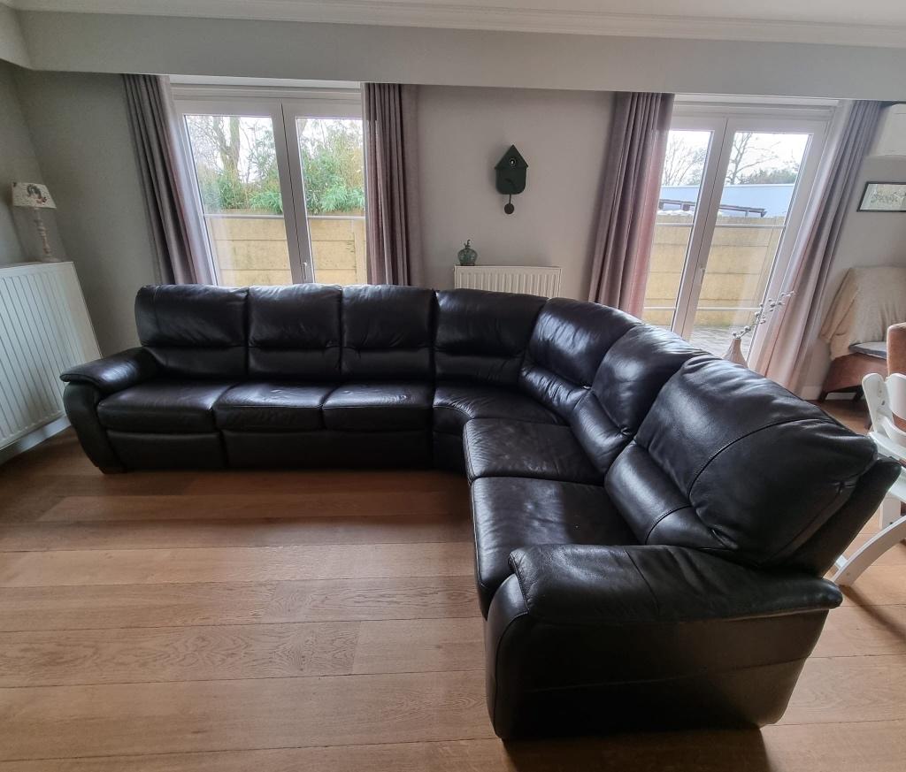 Lederen zetel, Huis en Inrichting, Ophalen, Gebruikt, Minder dan 75 cm, Hoekbank