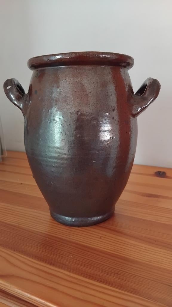 Vieux pot en terre cuite émaillée, Enlèvement ou Envoi